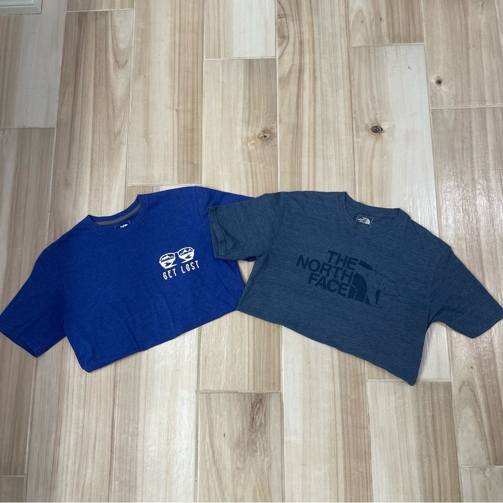 Two North Face Blue and Gray Short Sleeve Tees